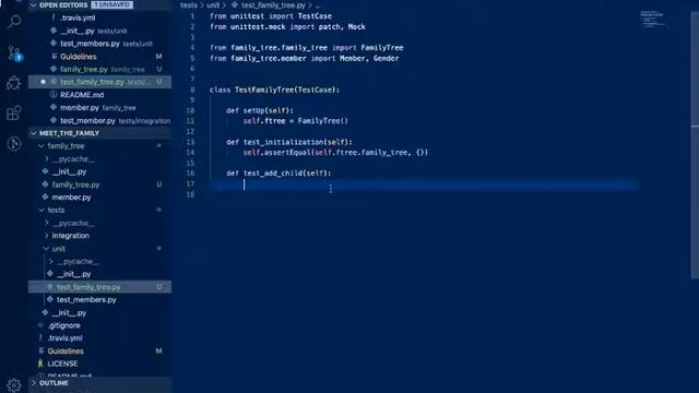 Python Test Driven Development. (Part 14) - Writing tests for FamilyTree