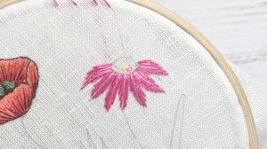 Вышивка гладью. Полевые цветы. Часть 4. Hand embroidery.  How to embroider wildflowers.  Part 4