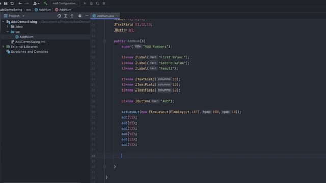 Swing application to add two numbers using Java using IntellIj | Java GUI смотреть онлайн