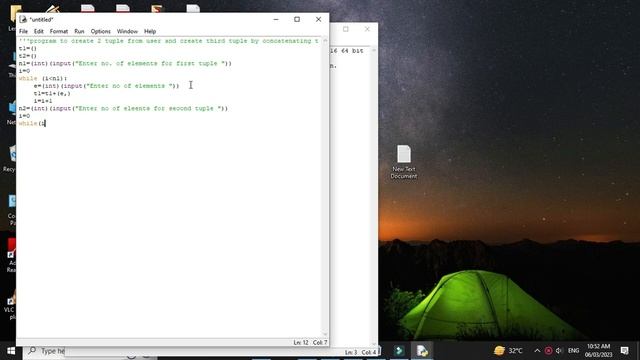 PYTHON Program to create 2 tuple and concatenate to create 3rd Tuple