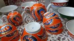 Советский фарфор! Первомайский фарфоровый завод! Восточный сервиз "Каламбур"???????