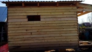 #ДАЧА#Каркасная баня - обшил стены