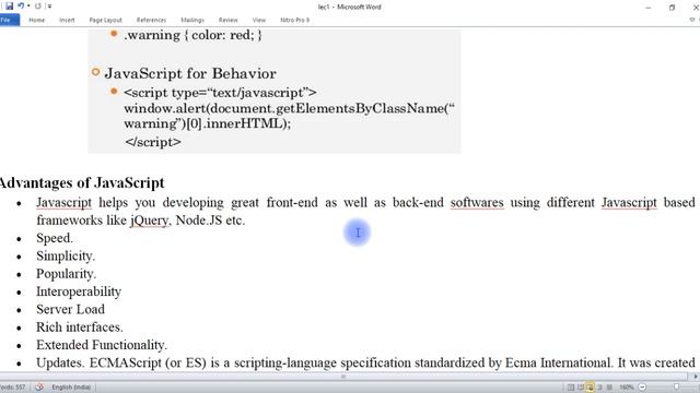 1 Java Script Introduction
