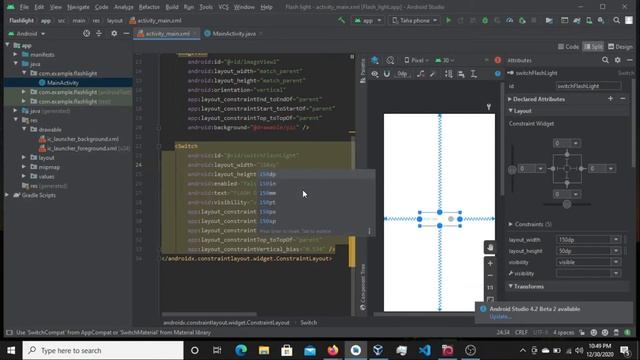 How to create a basic android app | Using IDE Android Studio | Flashlight App | 2021 | Urdu