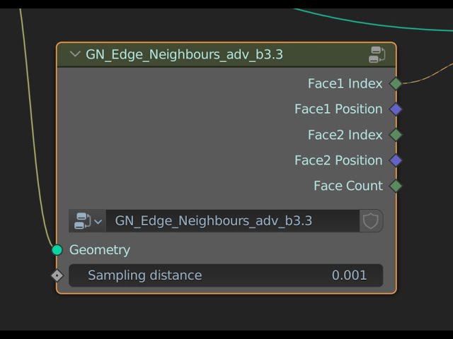 Geometry nodes: нода для нахождения соседей ребра (edge neighbours).