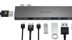 USB-C HUB 8 in 2 with 2 HDMI's 4K at Shopiware.com (Produktnamn: SWE-707)