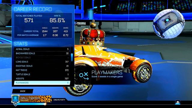Rocket League LEVEL 100 Stats on #CloudGaming: 85.6% WIN RATE + 2.7 GOALS AVG. - Max :) - Tigaroo смотреть онлайн