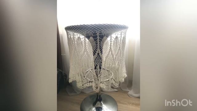 Вязаная скатерть крючком. Скатерть на стол.