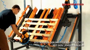 Die Palettenbaumachine [Pneumatico PT-1800] mit der Einstellungsmöglichkeit der Palettengrößen || D