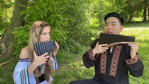 Karla Herescu and Jung JongSoo- pan flute duet cover-“Sarba lui Damian”