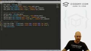 Using Frames With Menus - Python Tkinter GUI Tutorial 47