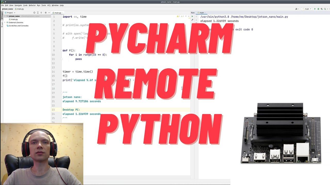 Удаленная разработка в pycharm на примере jetson nano. ssh interpreter. смотреть онлайн