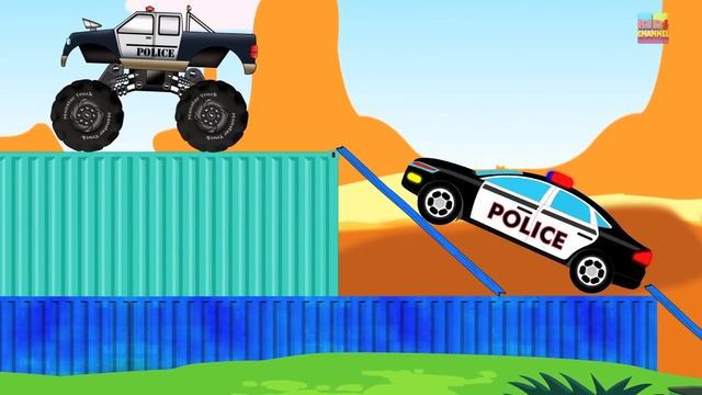 Police Monster Truck VS Police Car | VS Battle | Video for Children