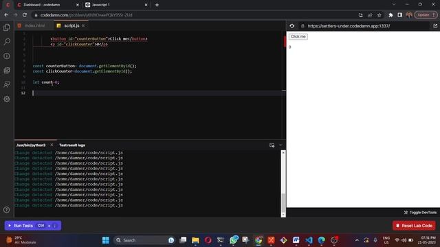 Build a Click Counter App | HTML, CSS, JavaScript Tutorial  ( PROBLEM 1 )