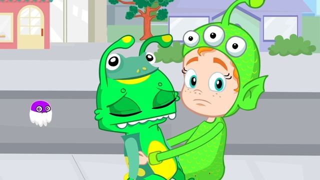 Groovy The Martian & Phoebe - Groovy sings wheels on the bus song! смотреть онлайн