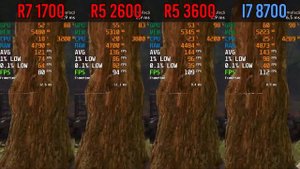 (AMD VS INTEL) Ryzen 1700-2600-3600 VS I7 8700 !