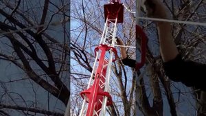 Выдвижная мачта Дон-2.Поднятие  первой  секции.SAT-TELECOM