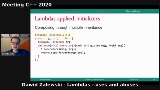 Lambdas - uses and abuses - Dawid Zalewski - Meeting C++ 2020 смотреть онлайн