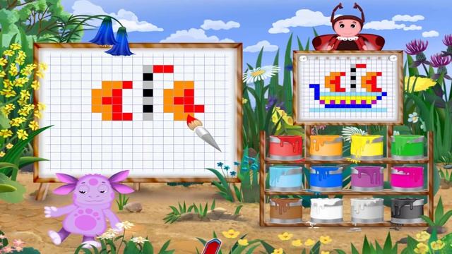 Лунтик. Учится рисовать(Часть 4) Развивающие игры для детей. Смотреть мультики про Лунтика смотреть онлайн