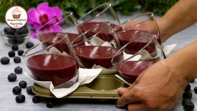 Чернично-ванильная «ПАННА-КОТТА» — Потрясающе нежный и очень вкусный муссовый десерт!