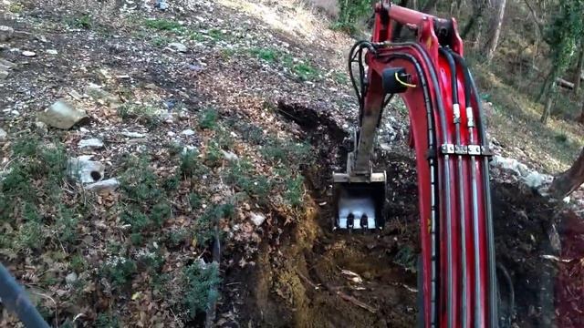 Мини экскаватор. Работа на крутых склонах смотреть онлайн