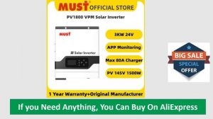 MUST PV1800 VPM 3000w 3KW MPPT Hybrid Solar Inverter