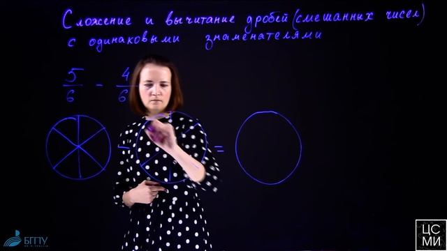 Сложение и вычитание дробей с ОДИНАКОВЫМИ знаменателями смотреть онлайн