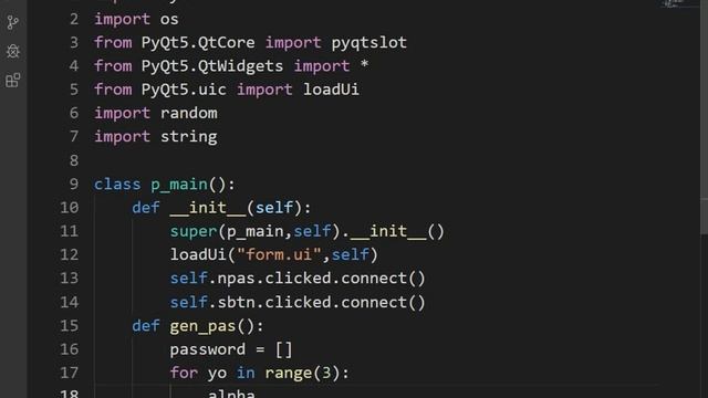 GUI Random password generator in python , PyQt5 (QT)
