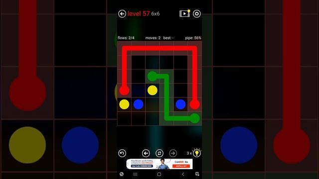 flow free level 57 | games | android | flow free | level 57 | 6x6 #freeflow #android #game #mindgam