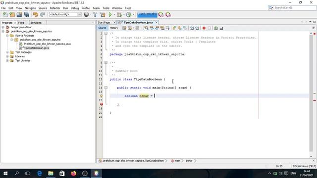 Apr 22 2021 Tipe Data Boolean (Java) - OOP смотреть онлайн