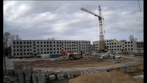 Панельное домостроение.Работа башенного крана КБ-503