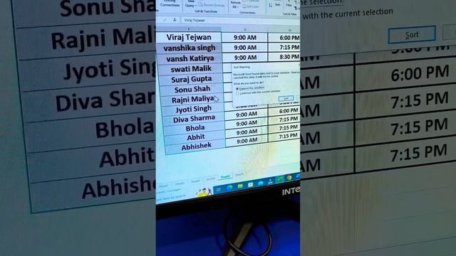 Excel Complete Sorting with Shortcut key?? #viral #excel #computer #shortvideos #exceltips