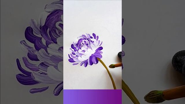 #short - SIMPLE ONE STROKE Flower Painting Technique