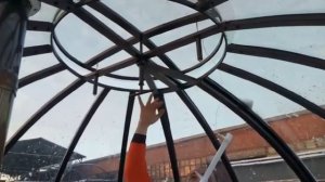 Продолжение обзора купольной беседки ИГЛУ в мороз -20. (внутри - тепло)