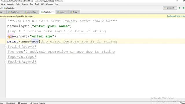 input function in python