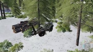 Farming Simulator / УРАЛ лесовоз / зимняя карта