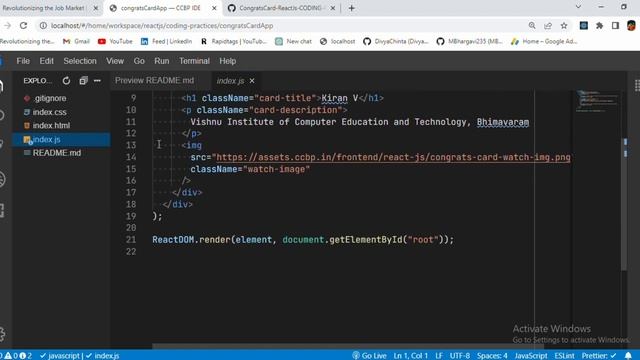 Congrats Card | Coding Practice 1 | REACT JS | NxtWave | CCBP 4.0