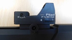 Коллиматор ВОМЗ Pilad P1×30 Dot 2 moa и Доберман 350 Эксцентрик, внешний вид.