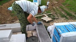 Армирование кладки газоблока базальтовой сеткой