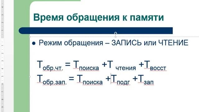 Организация и принцип работы памяти компьютера
