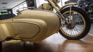 Ретро-Легенда - Мотоцикл ИЖ-49 с коляской песочного цвета