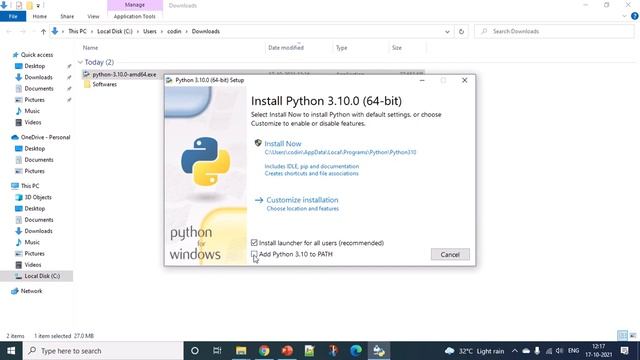 Python Installation in Windows