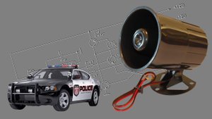 Сирена для автомобиля с полицейскими звуками