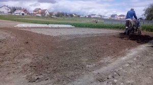 Лучший мотоблок. МБ-1 Нева.  Боронирование земли после ливней. Борона для мотоблока своими руками