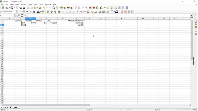Formatting Fields - Currency, Percent, Number, Date, Foreign - 2 - Introduction to LibreOffice Calc смотреть онлайн