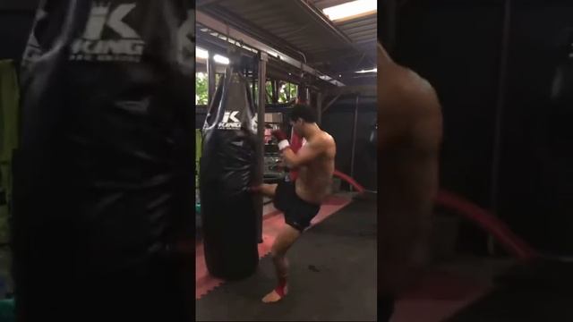 Superbon on heavy bag