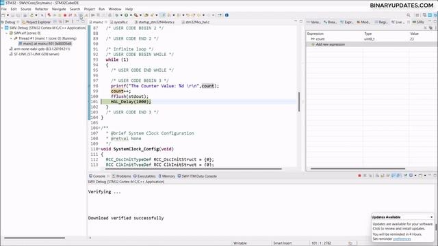 Debugging STM32 in STM32CubeIDE- Breakpoint and Live Expression