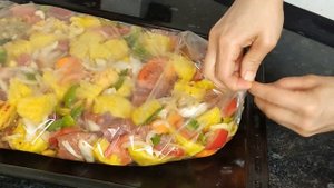Очень легкая еда. Быстрый ужин в рукаве для запекания