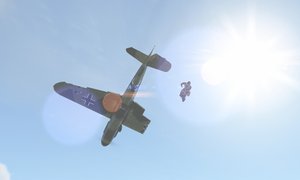 Як-1б 127 серии против  Bf109 F-4,  самолет противника получил серьезные повреждения и разрушился в