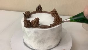 Самое ПРОСТОЕ украшение НОВОГОДНЕГО Торта! Шишки из БЗК! Идея Украшения торта! Красивый торт!